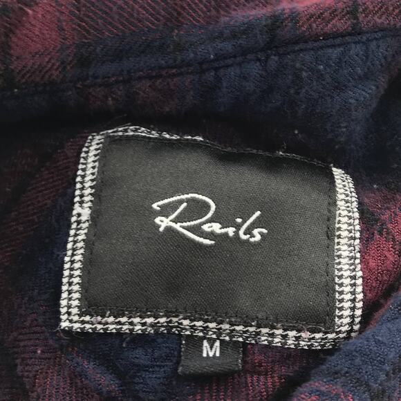 Rails Red Plaid Button Down Blue Flannel Shirt - Picture 8 of 10